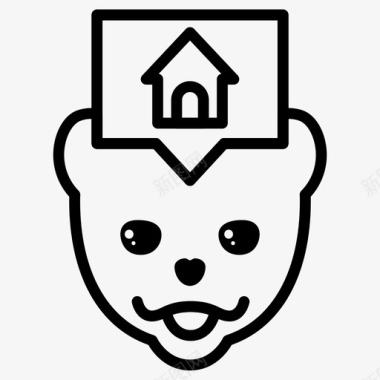 波美拉尼亚狗表情符号家图标
