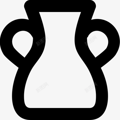 双耳瓶水壶瓮svg_新图网 https://ixintu.com 双耳 水壶 花瓶 容器 一组 物体 材料 平滑 线条 图标