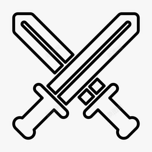 中世纪的武器交叉的剑svg_新图网 https://ixintu.com 中世纪 武器 交叉