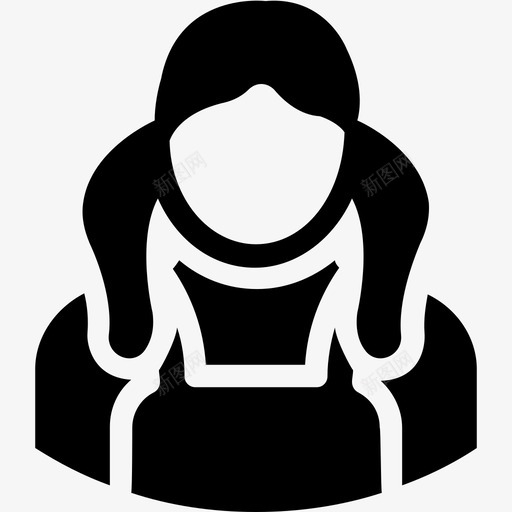 头像女孩女学生svg_新图网 https://ixintu.com 头像 女孩 女学生 学生 青少年 一组 化身 字形 图标