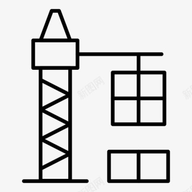 建筑箱子起重机图标