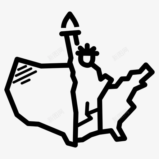 自由女神像美国独立日svg_新图网 https://ixintu.com 美国 自由 女神像 独立日 地图 月日 涂鸦