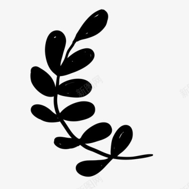 橄榄枝树叶自然图标