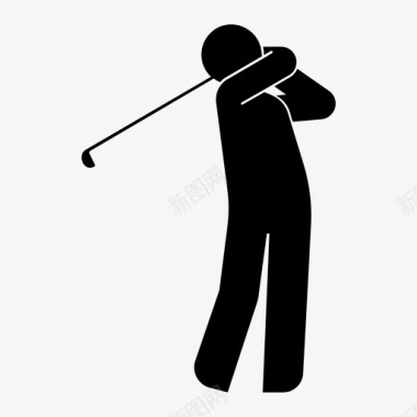 高尔夫球员高尔夫挥杆击球图标