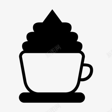 浓咖啡加奶油咖啡杯子图标