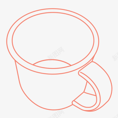 杯形咖啡轮廓烹饪器具餐具图标