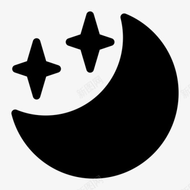 夜晚占星术新月图标