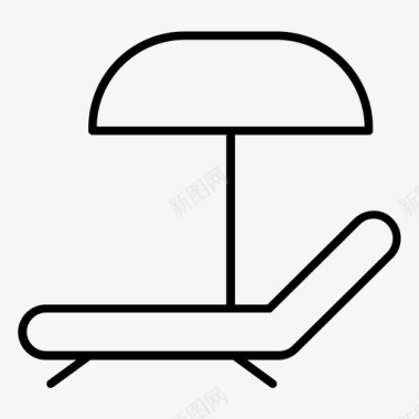 躺椅沙滩椅假日图标