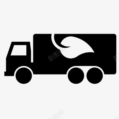 环保卡车清洁能源环保图标