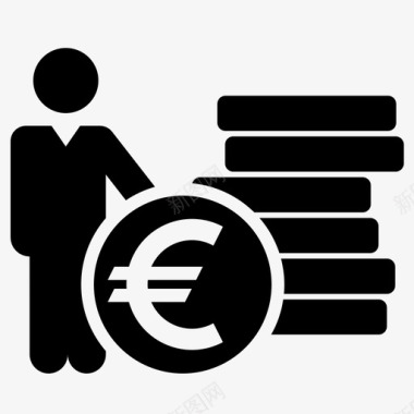 经济硬币欧元图标