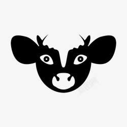 黑白牛头牛头动物可爱高清图片