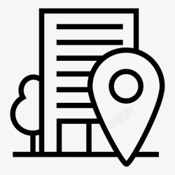 地图上办公楼的标志办公室公寓酒店高清图片