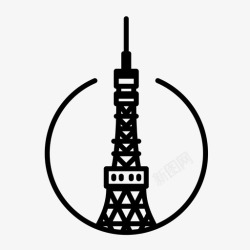 东京日本地标图标