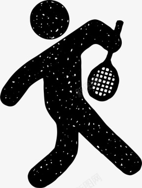 网球网球拍发球图标