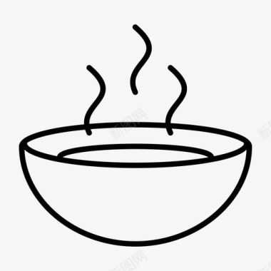 汤碗食物热的图标