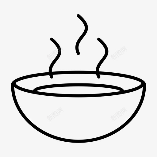 汤碗食物热的svg_新图网 https://ixintu.com 汤碗汤 食物