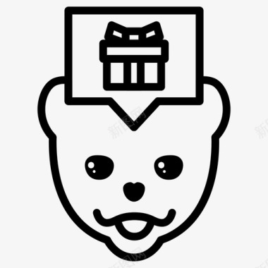 波美拉尼亚狗表情符号礼物图标