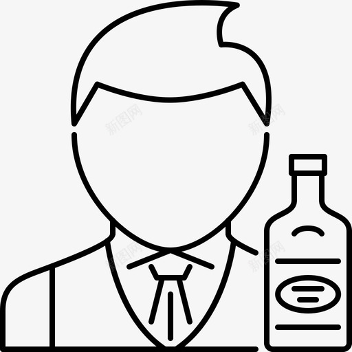 酒保酒瓶俱乐部svg_新图网 https://ixintu.com 酒保 酒瓶 俱乐部 派对 酒吧 轮廓