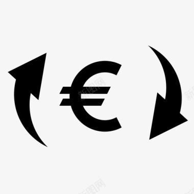 欧元兑换商业经济图标