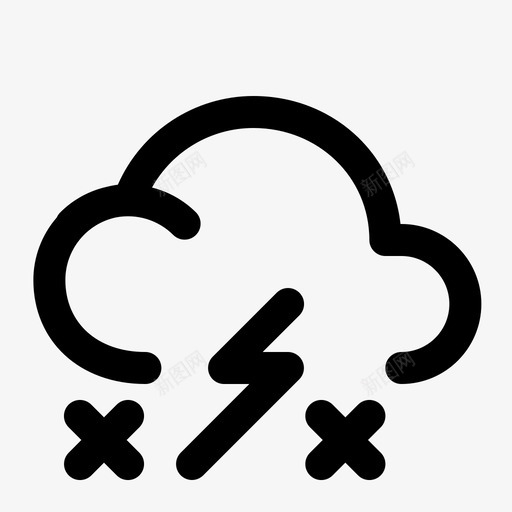 暴风雪云天气预报svg_新图网 https://ixintu.com 暴风雪 天气预报 雷声 天气 美学 图标