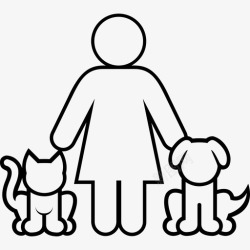 家族标志女性宠物猫狗高清图片