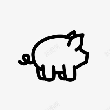 猪动物食物图标