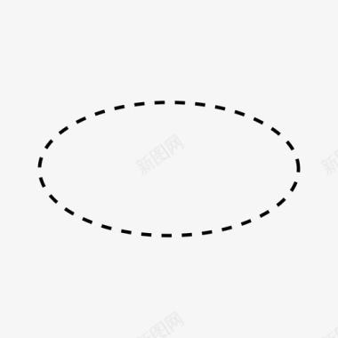 虚线椭圆几何数学图标