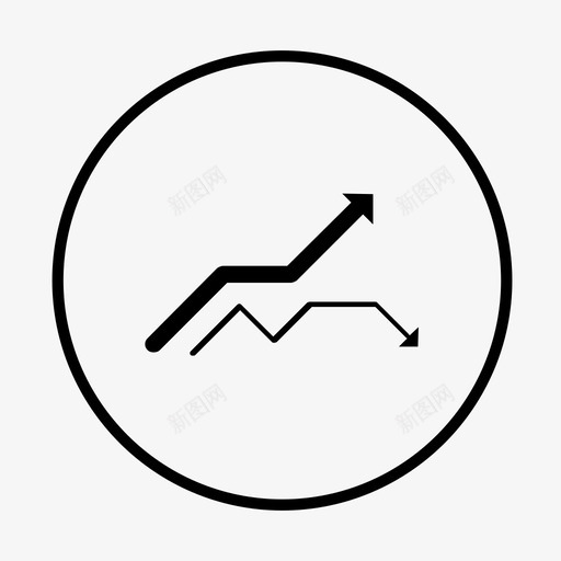 折线图分析箭头svg_新图网 https://ixintu.com 折线 线图 分析 箭头 圆形 统计 财务 财务分析 分析图