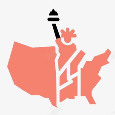 自由女神像美国7月4日图标