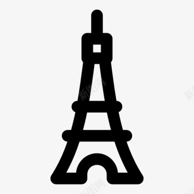埃菲尔铁塔建筑法国图标