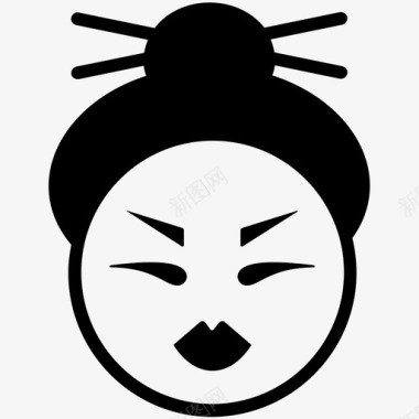 艺妓表情艺伎表情日本图标