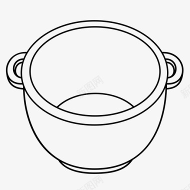 带把手的罐子烹饪用具餐具图标