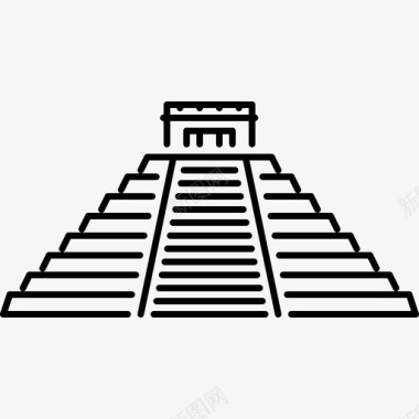 玛雅金字塔建筑景观图标
