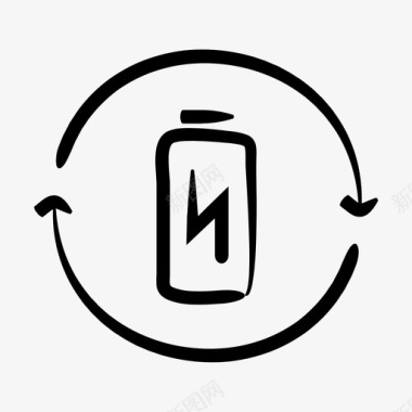 可充电电池能量可重复使用图标