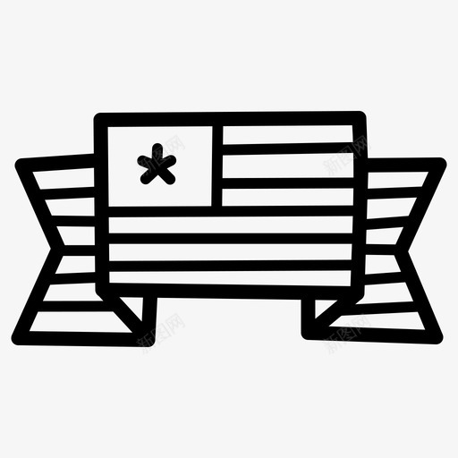 旗帜独立日7月4日svg_新图网 https://ixintu.com 旗帜 月日 独立日 丝带 美国 涂鸦