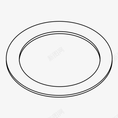 餐盘轮廓烹饪器具餐具图标