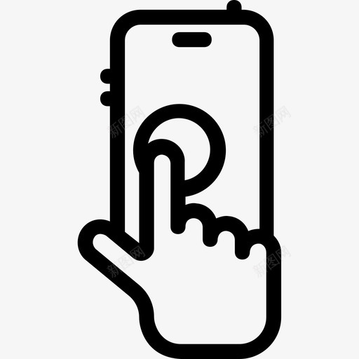 触摸屏手手机svg_新图网 https://ixintu.com 手机 科技 触摸屏 智能 平滑 线条 图标