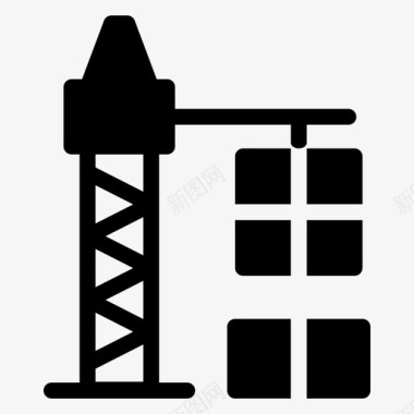 建筑箱子起重机图标