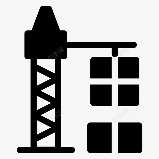 建筑箱子起重机svg_新图网 https://ixintu.com 建筑 箱子 起重机 交货 升降机 起重 物流配送 图示