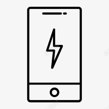 智能手机充电能量闪电图标