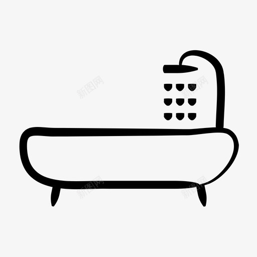 浴缸浴室淋浴器svg_新图网 https://ixintu.com 浴缸 浴室 淋浴器 洒水器 手绘