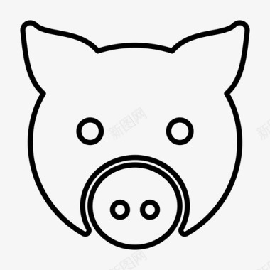 猪脸动物小猪图标
