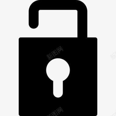 解锁方形挂锁接口安全符号freepikons接口图标