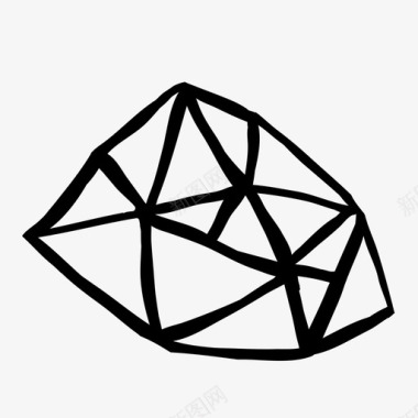 岩石水晶几何图标