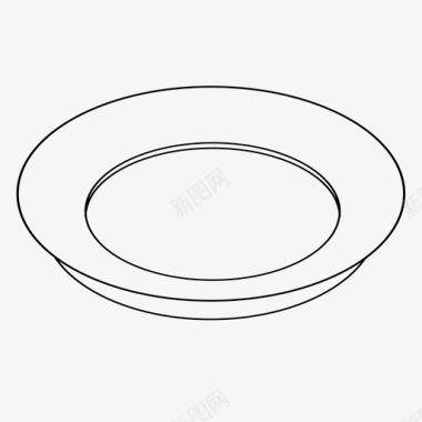 碟形轮廓炊具餐具图标