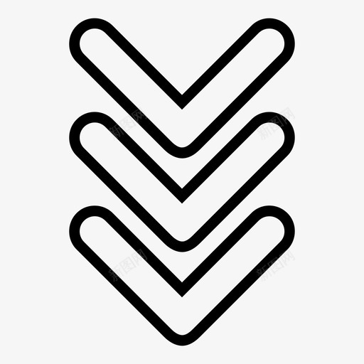 向下三个指针箭头移动svg_新图网 https://ixintu.com 向下 三个 指针 箭头 移动 轮廓