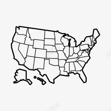美洲大陆地图图标