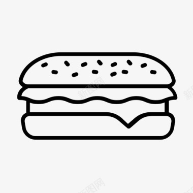 地铁法式面包三明治快餐图标