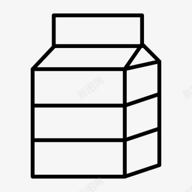 牛奶盒盒子饮料图标