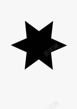 星星六角星黑星图标